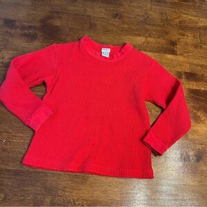 Pippers Red Ribbed Long Sleeve Top thermal size 6 100% cotton